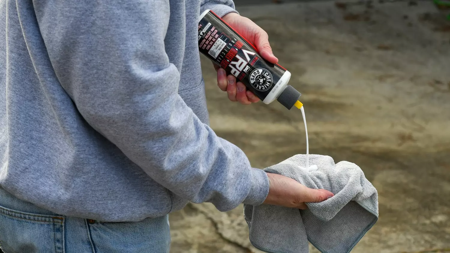 The Chemical Guys VRP being used to clean a vehicle.