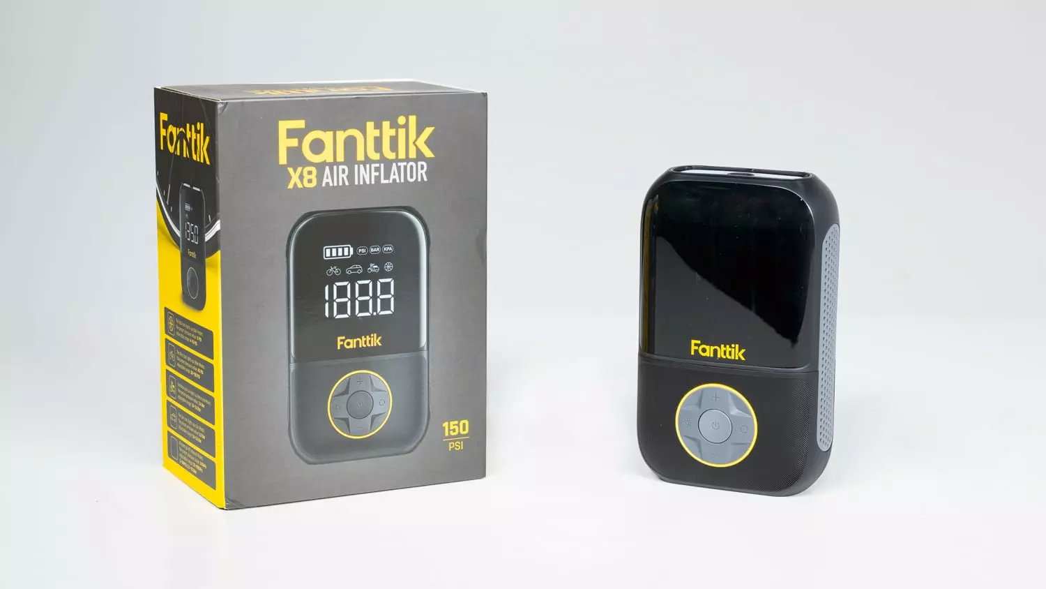 The Fanttik X8 air tire inflator.